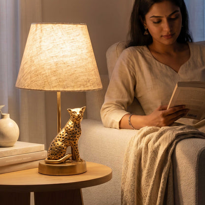 Jaguar Figurine Table Lamp
