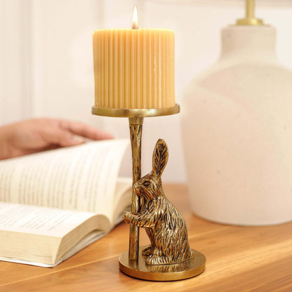 Golden Rabbit Candle Stand