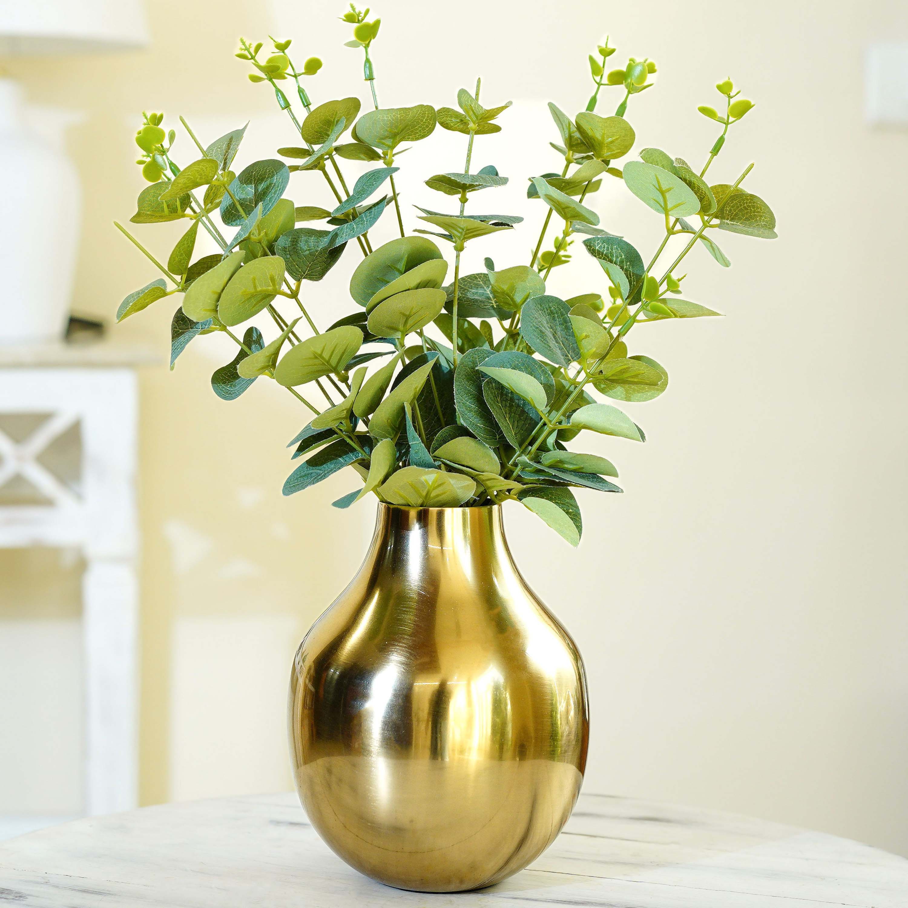 Golden Metal Flower Vase