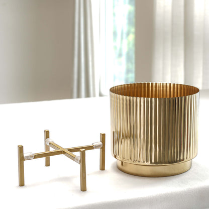 Fluted Metal Planter, Large (Planter Only)
