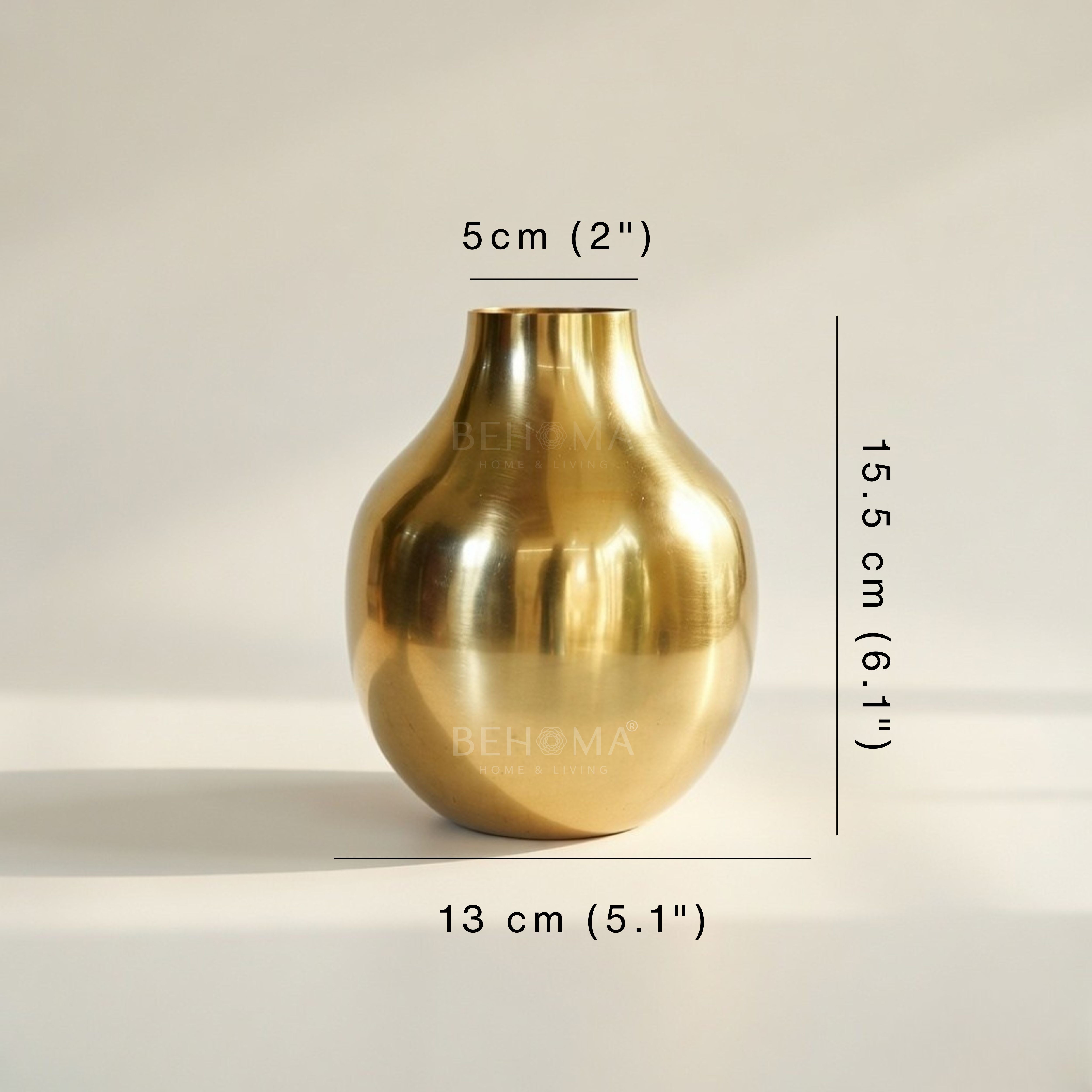 Golden Metal Flower Vase