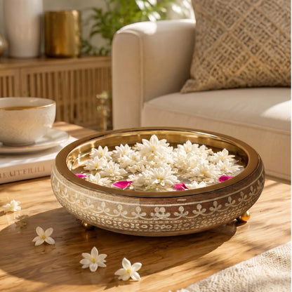 Heritage Charm Urli, Wood & SS
