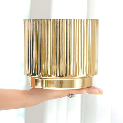 Fluted Metal Planter, Large (Planter Only)