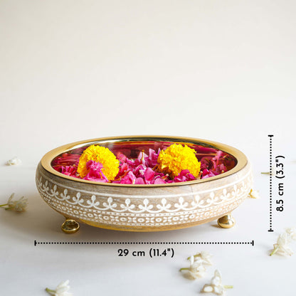 Heritage Charm Urli, Wood & SS