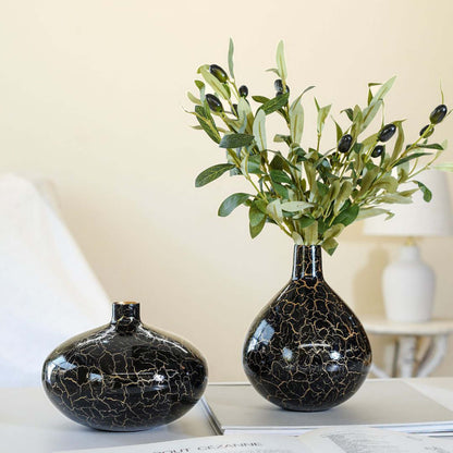 Metal Flower Vase Set of 2 | Black