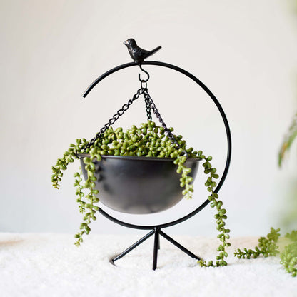 Bird Metal Planter, Black (Planter Only)