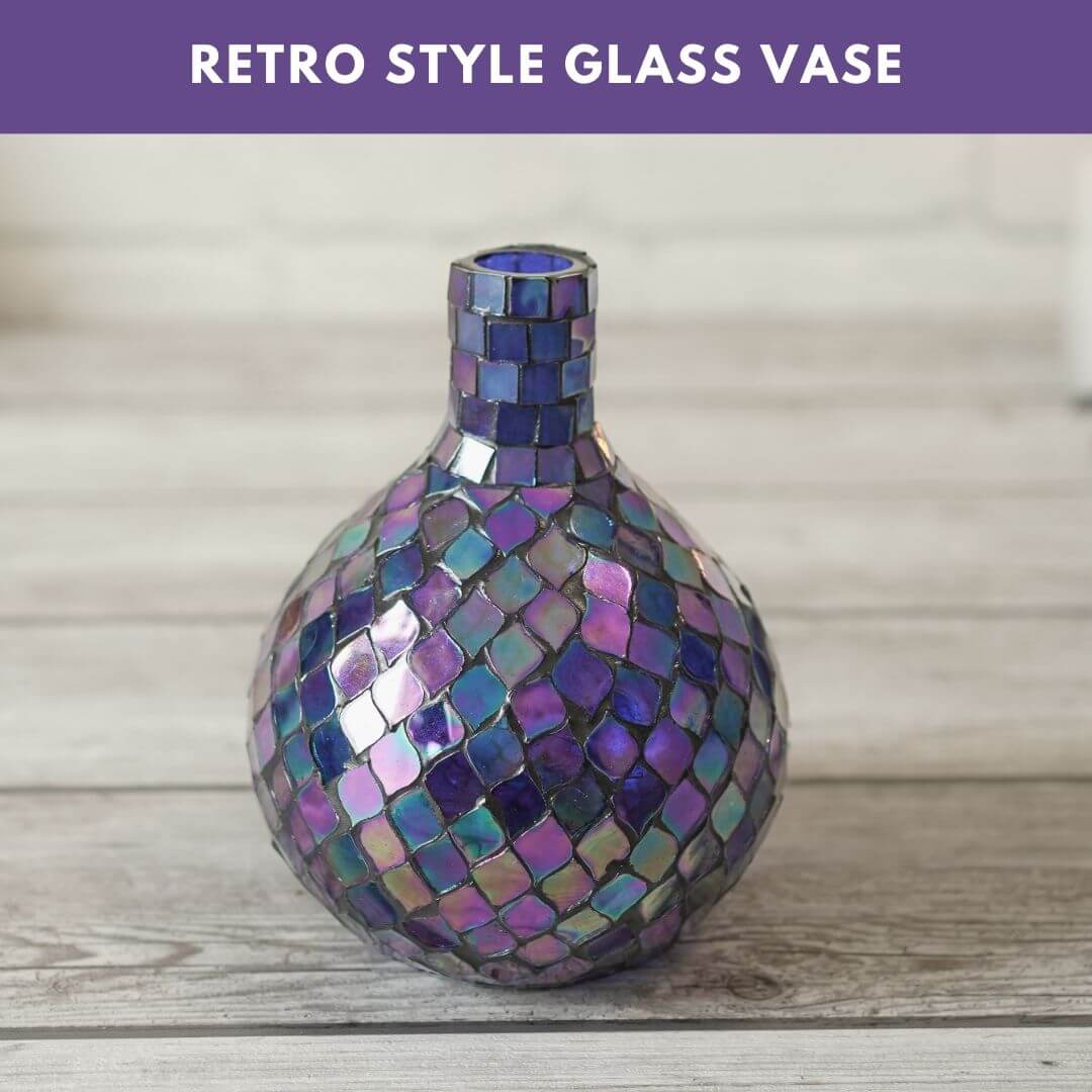 Moroccan style mosaic glass flower vase 