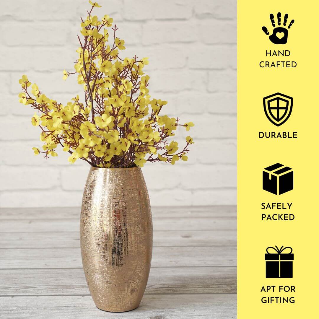 metal textured flower vase 