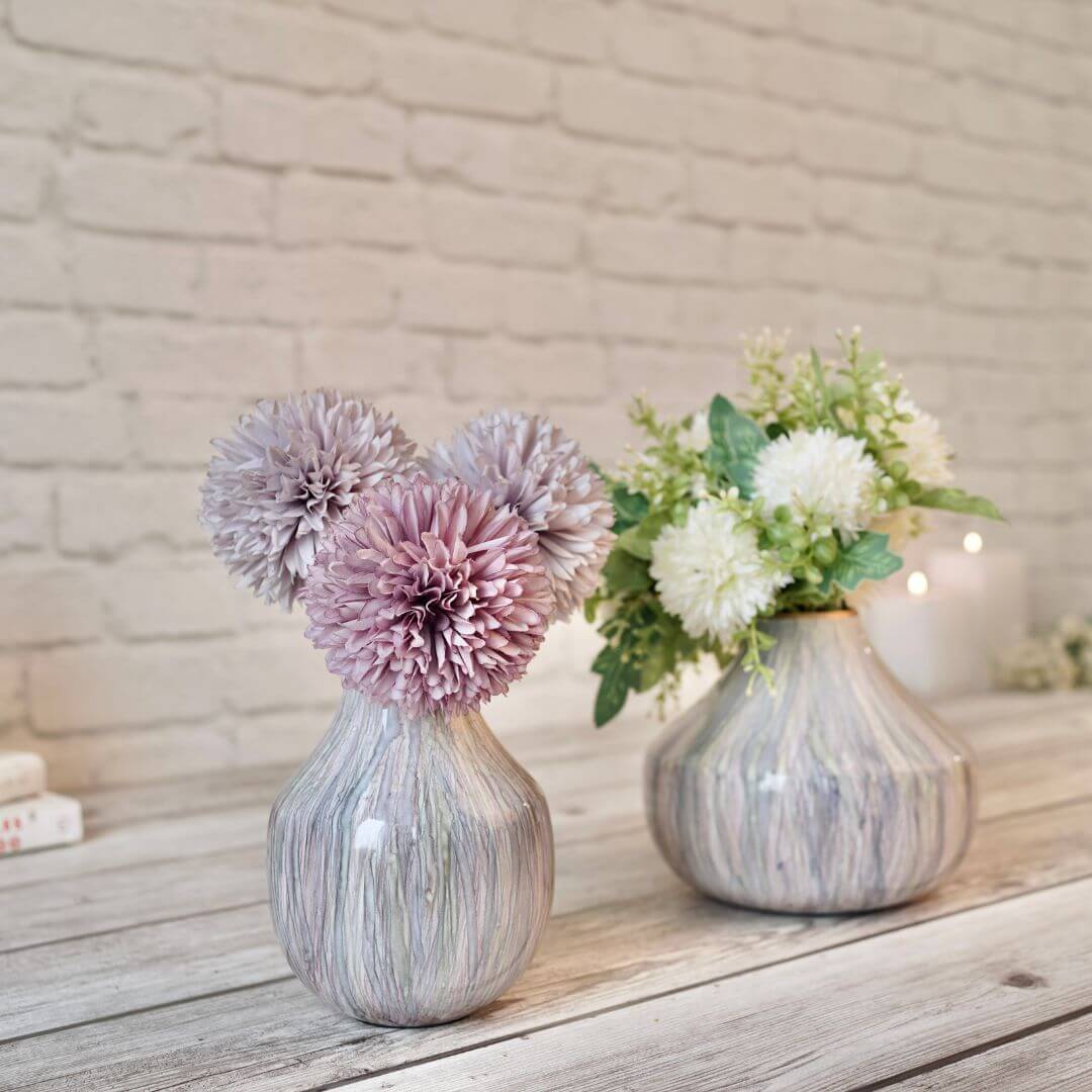 multi color flower vase set of 2 