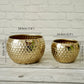 Metal Honeycomb Design Planter, Gold, Set of 2