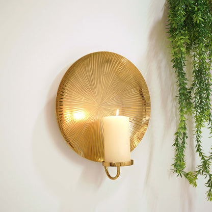 Golden Sunburst Wall Sconce