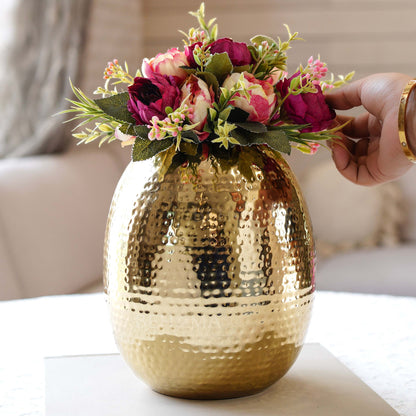 Metal Flower Vase, Oval