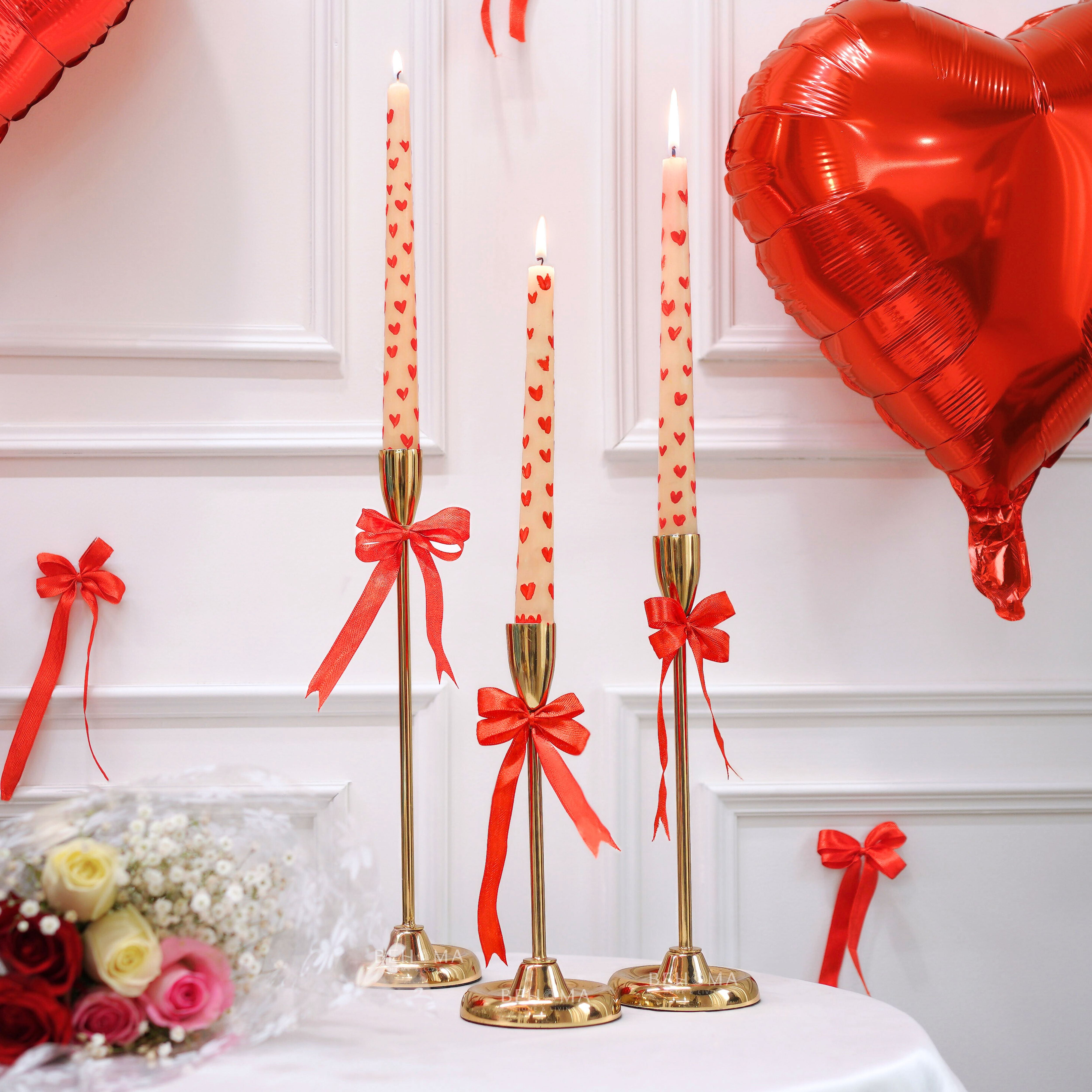 Luxury Metal Taper Candle Holder Set of 3