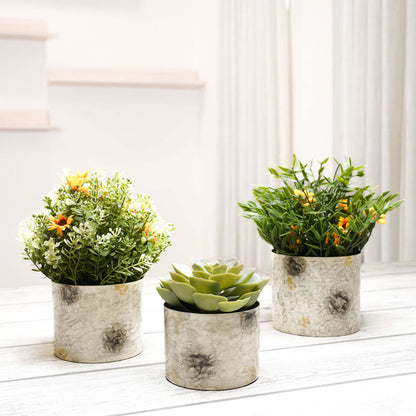 Off-White Mini Metal Planter (Pot Only)