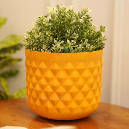 Pineapple Metal Planter, Yellow (Pot Only)