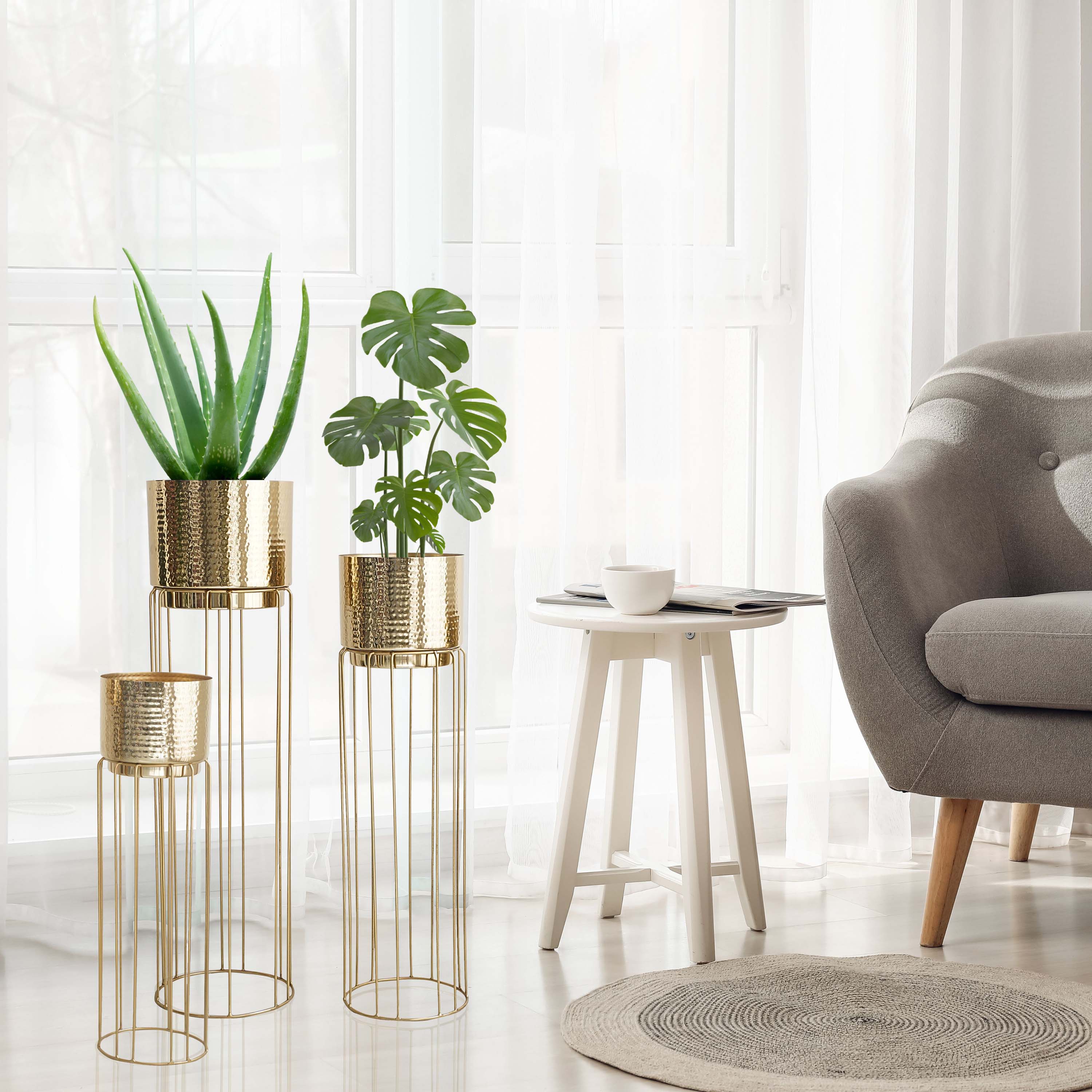 Tall Stand Metal Planter, Set (Planter Only)