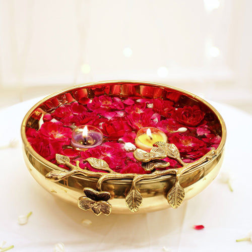 Orchid Bloom Brass Urli