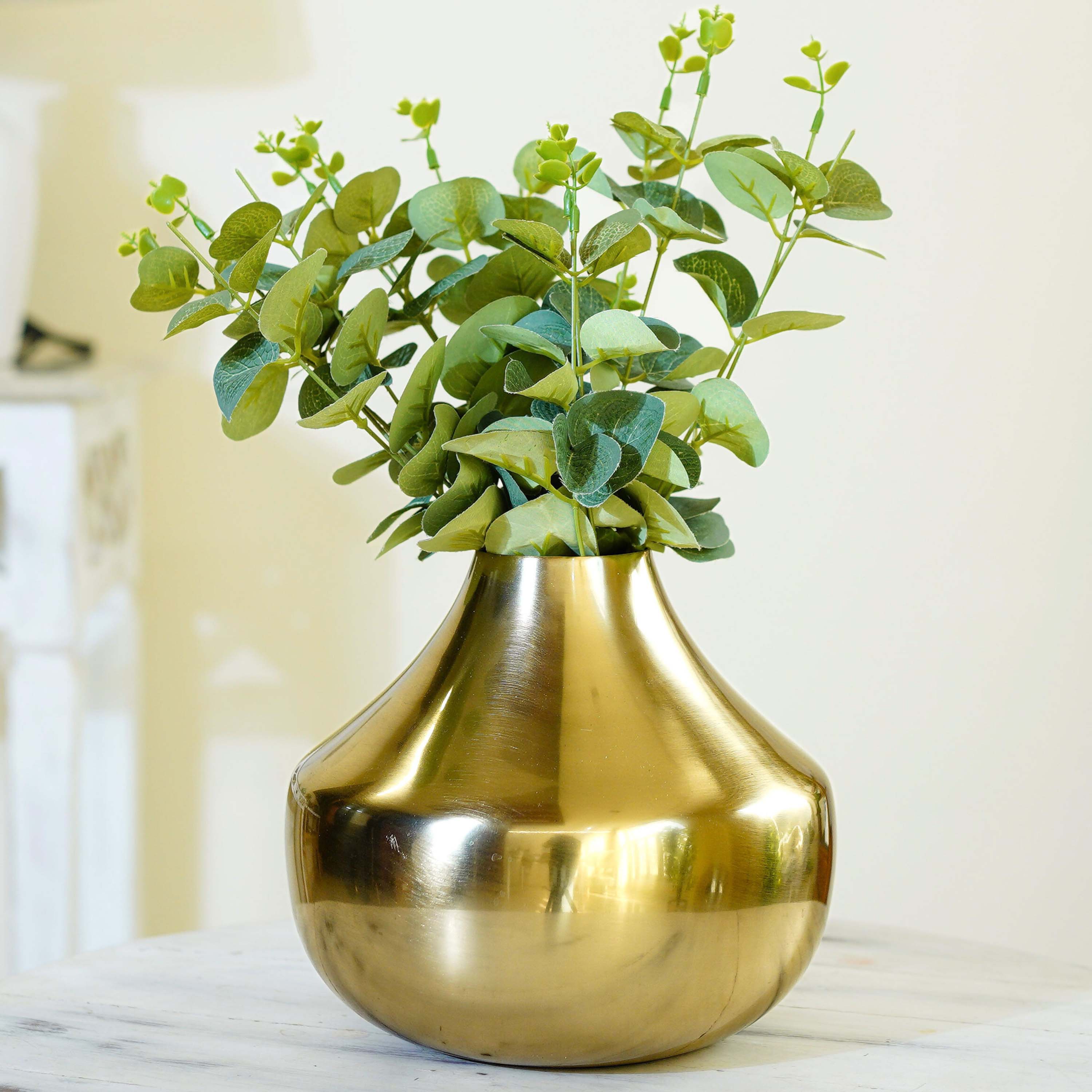 Golden Metal Flower Vase