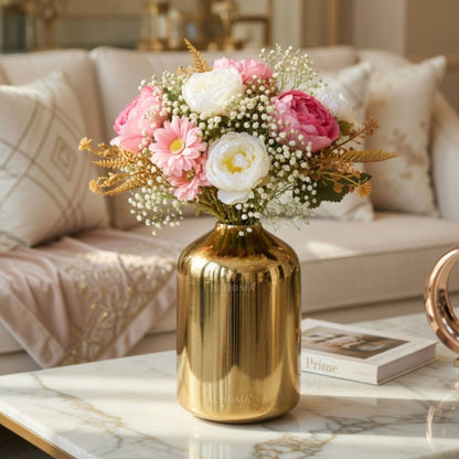 Metal Golden Bottle Flower Vase