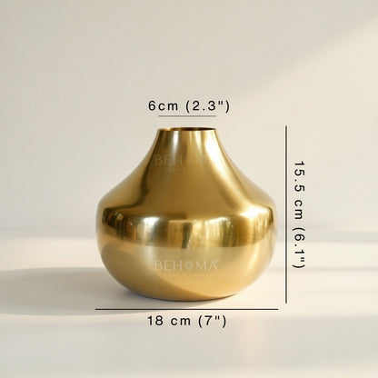 Golden Metal Flower Vase