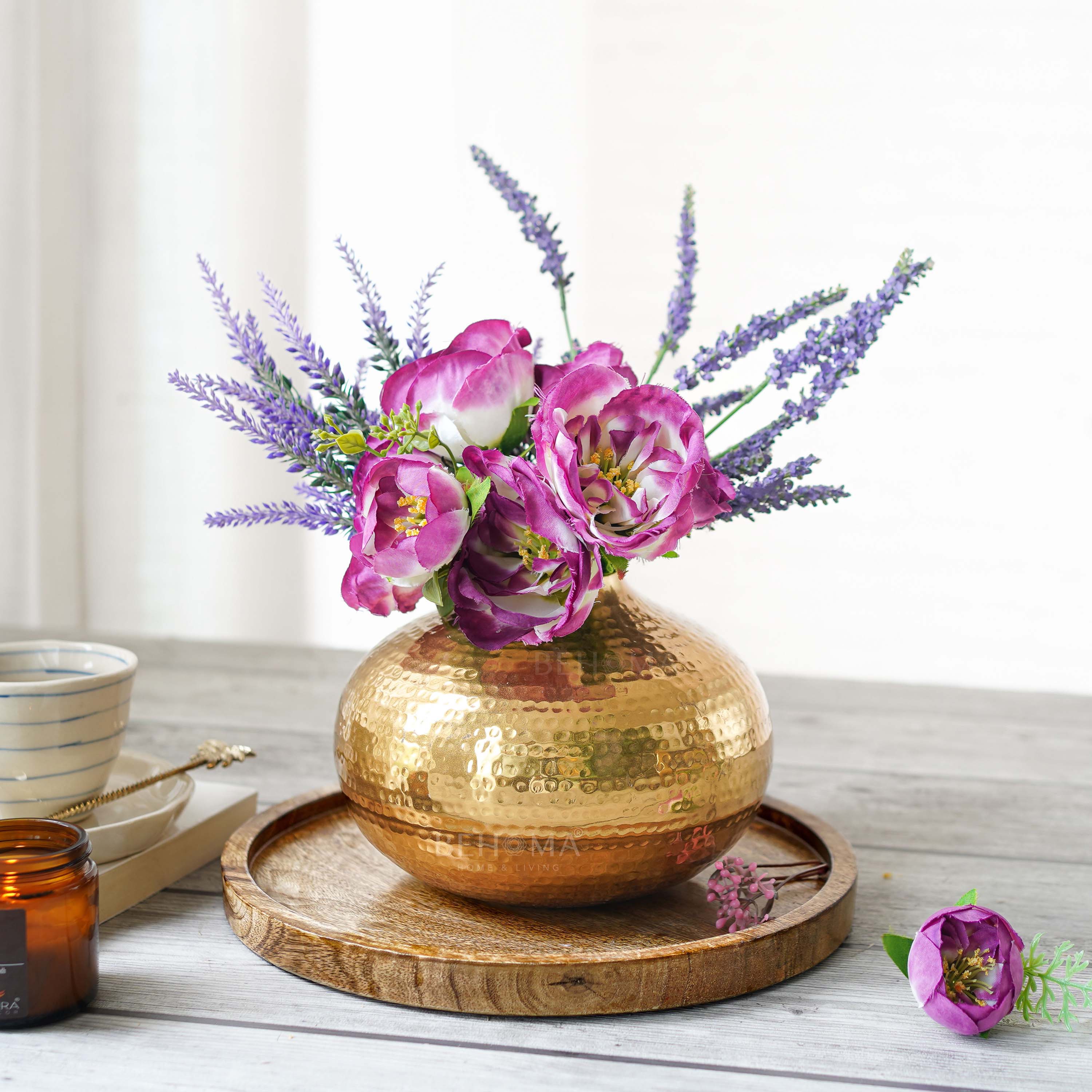 Hammered Metal Flower Vase