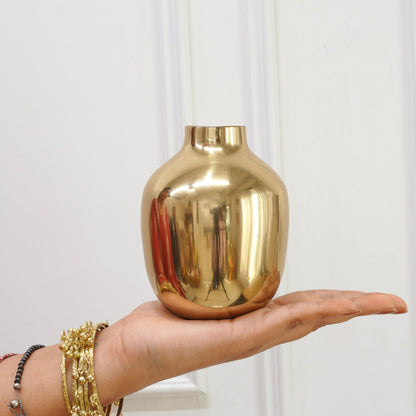 Golden Metal vase, Small