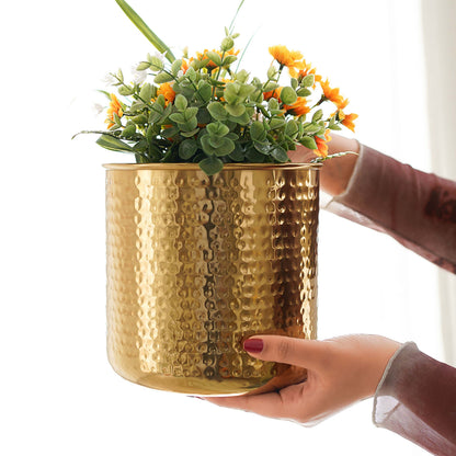 Hammered Metal Planter, Set (Pot Only)