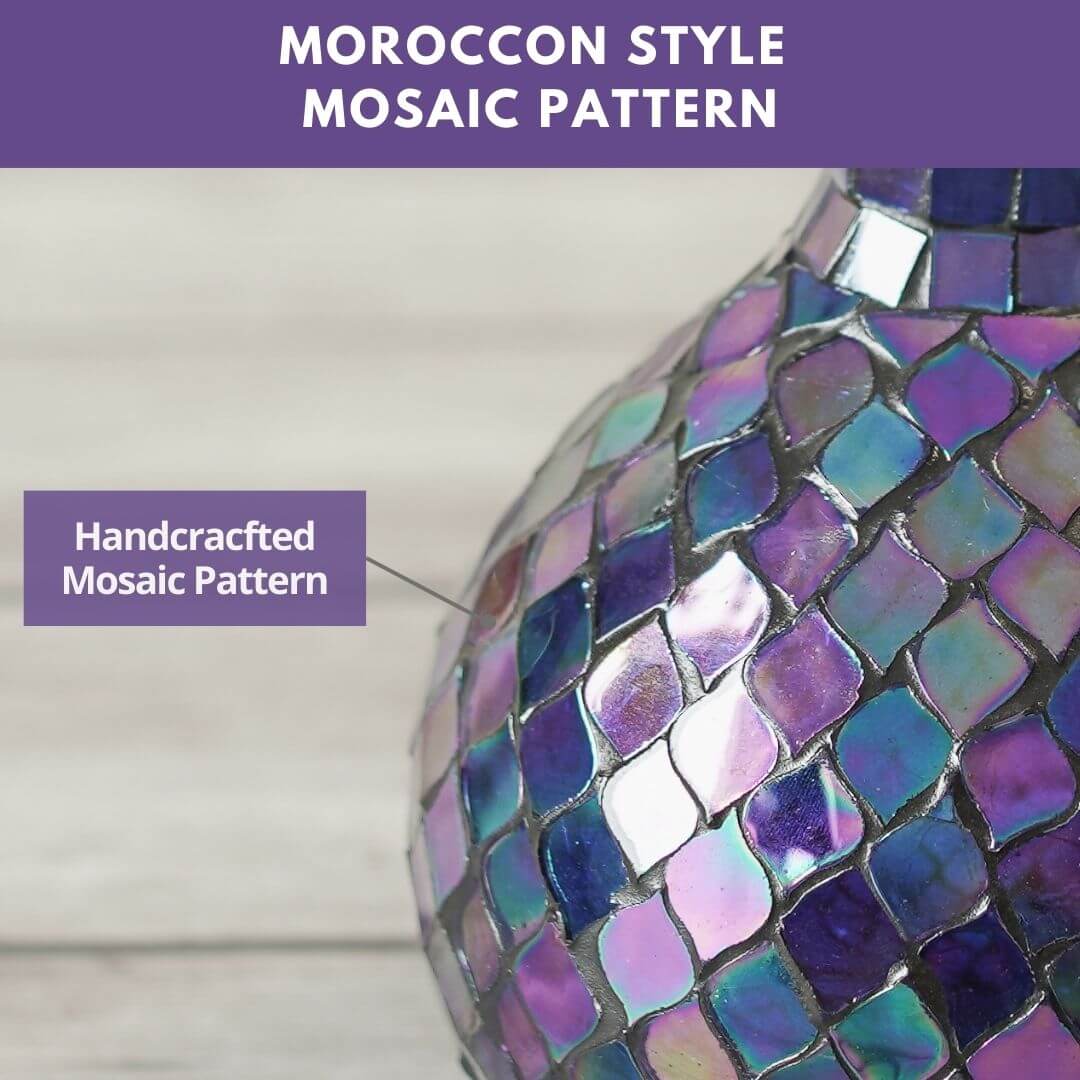 Moroccan style purple flower vase 