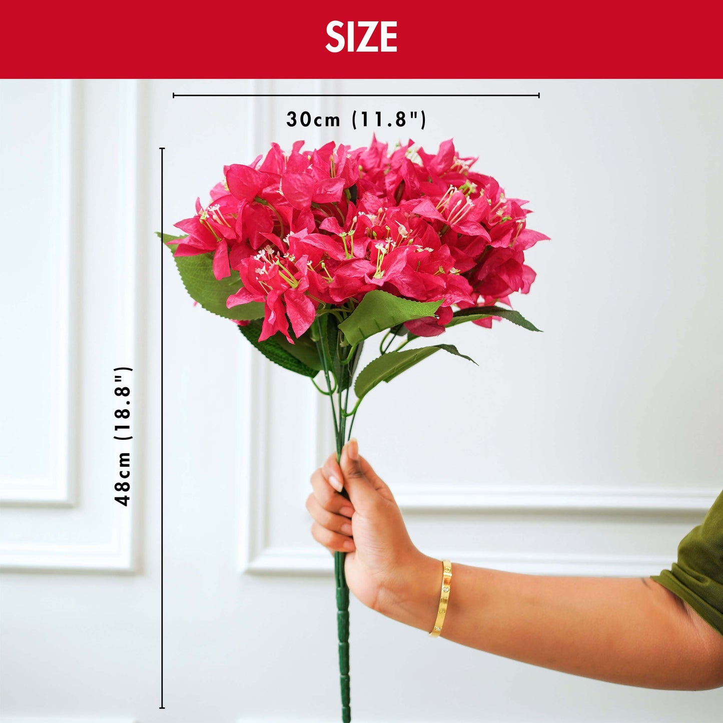 Bougainvillea Bouquet, Magenta (Faux Flowers)