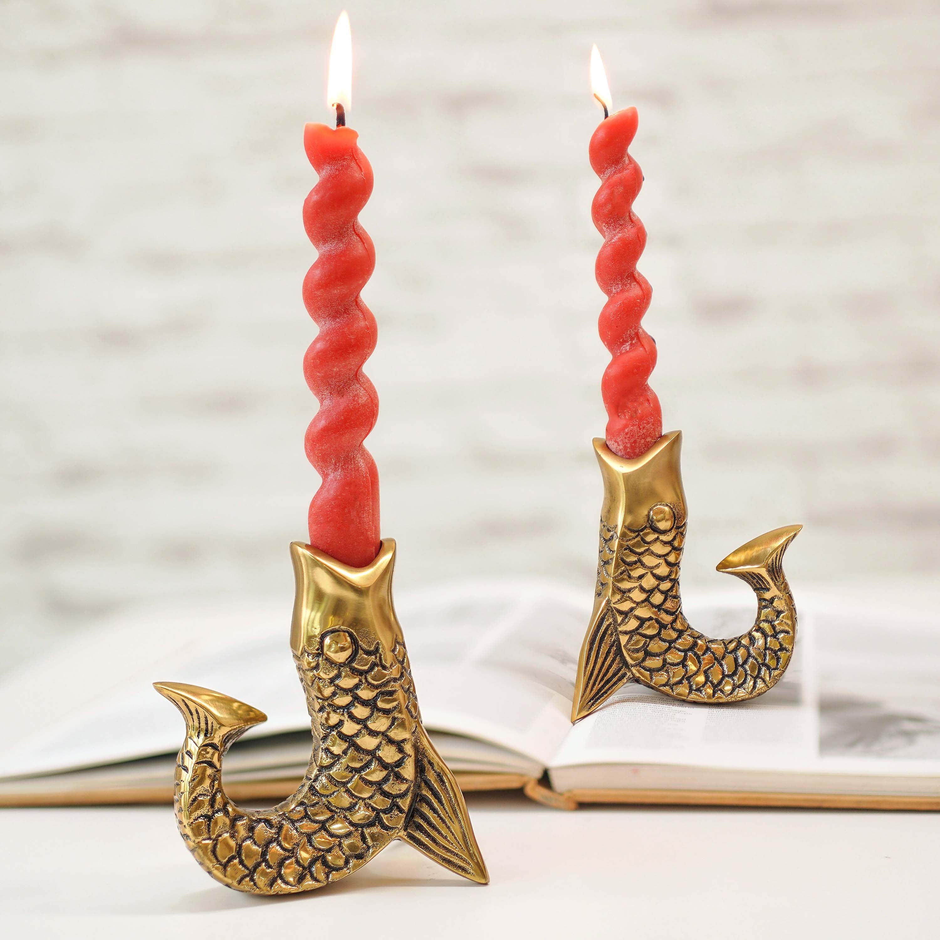 Fish Taper Candle Holder Set