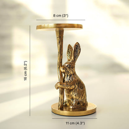 Golden Rabbit Candle Stand
