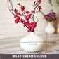 Metal White flower vase with flowers  