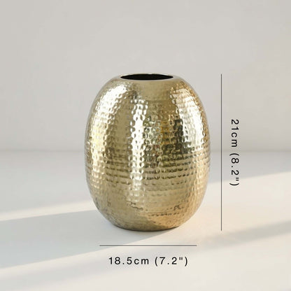 Metal Flower Vase, Oval