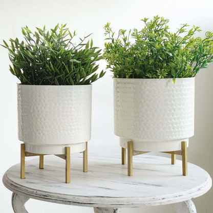 Hammered Metal Planter, Set (Planter Only)
