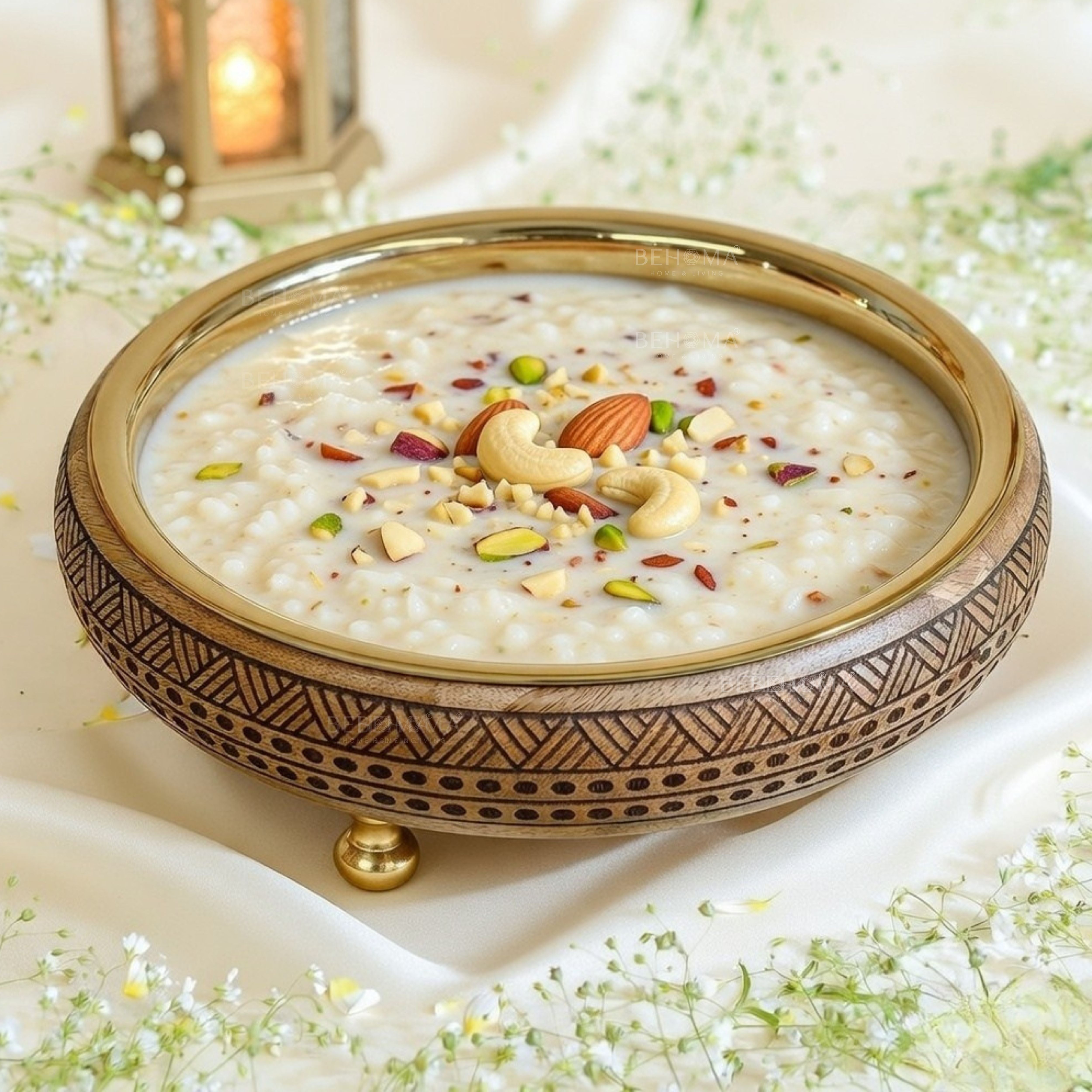 Heritage Charm Urli, Wood & SS