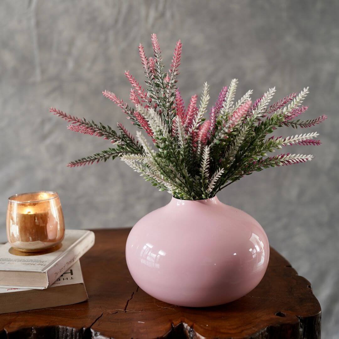Artificial flower and vase pink Large 