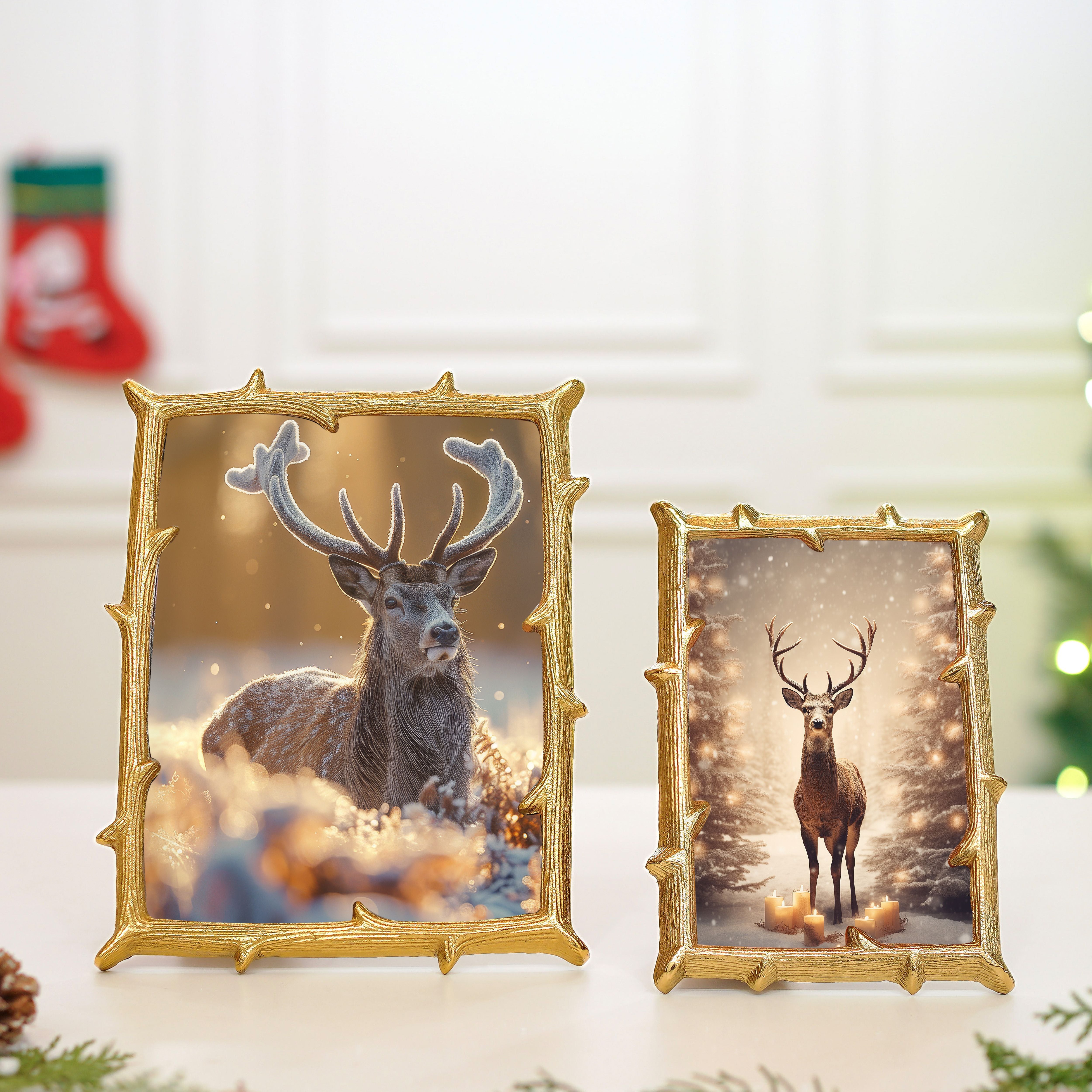 Metal Twig Frame, Gold - Set of 2 (8x6 & 6x4)