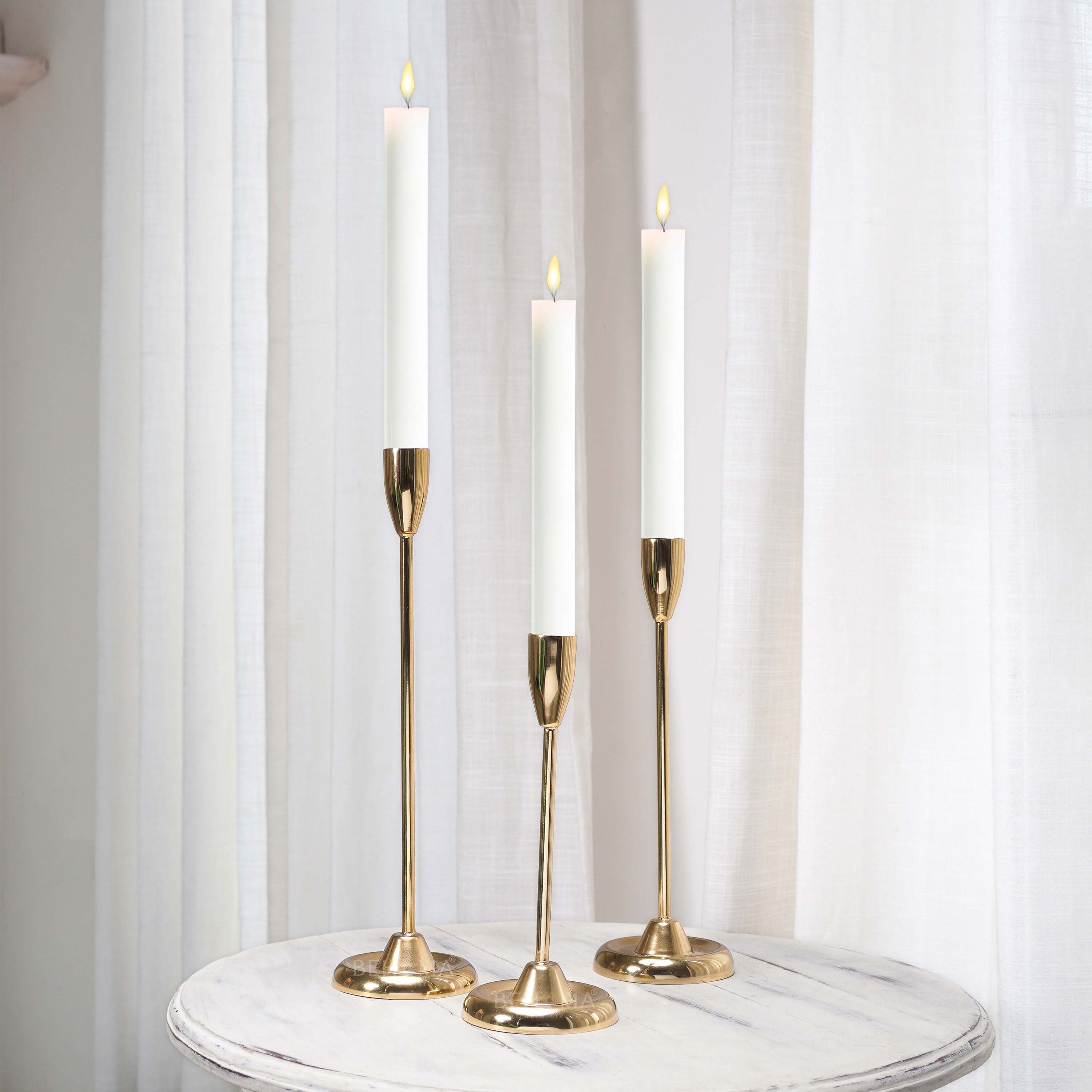 Luxury Metal Taper Candle Holder Set