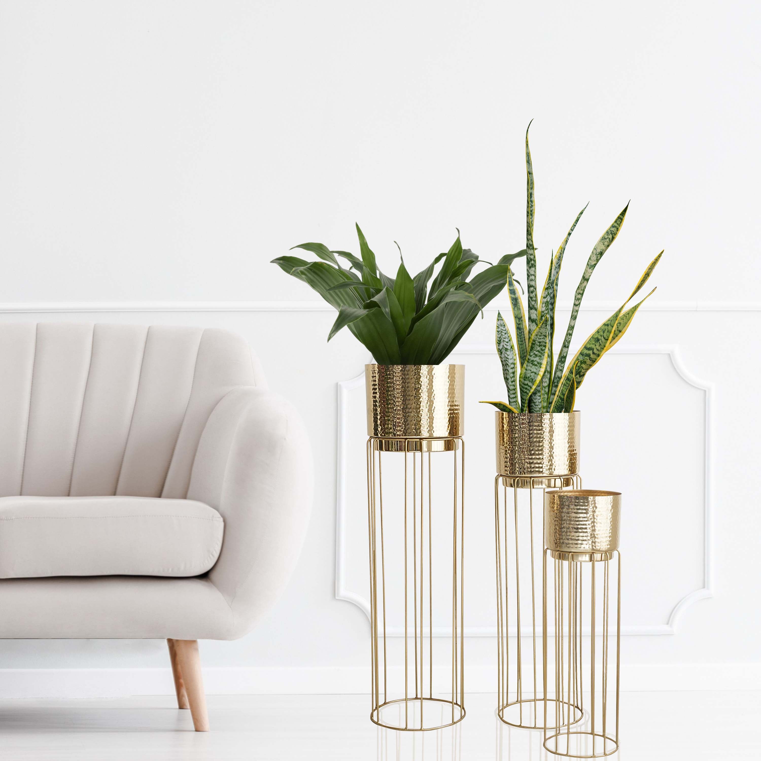 Tall Stand Metal Planter, Set (Planter Only)