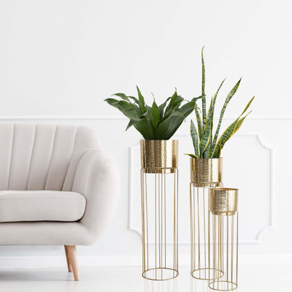 Tall Stand Metal Planter, Set (Planter Only)