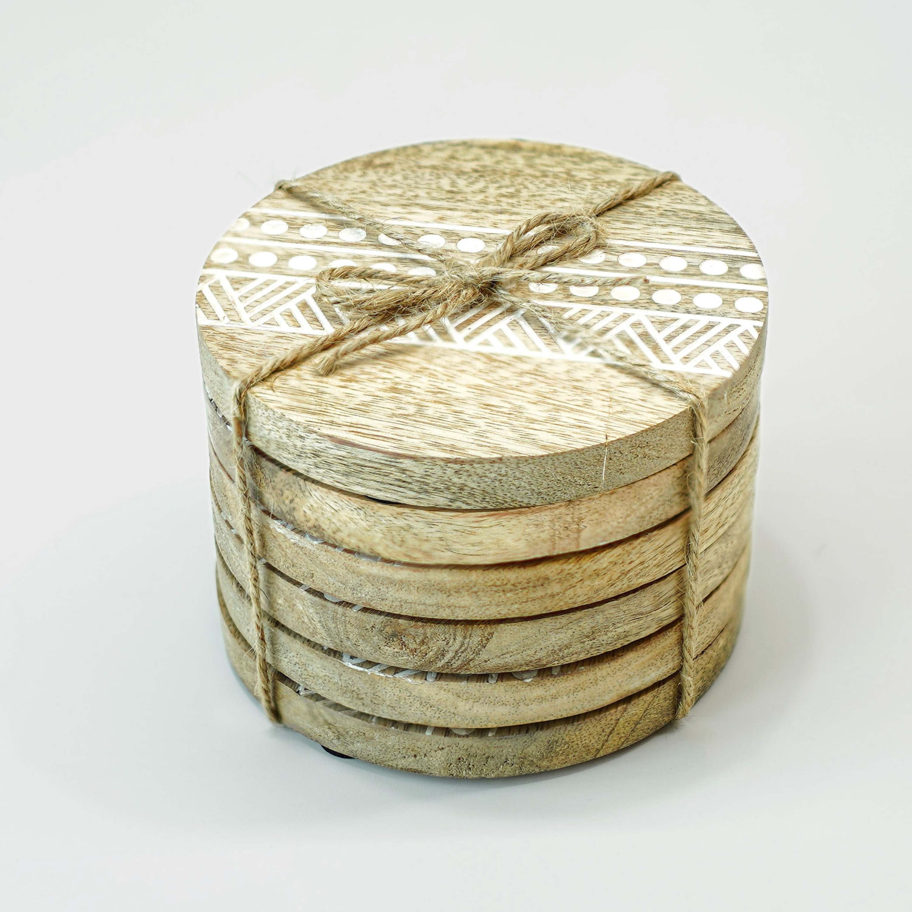 Boho Stripe Handcrafted Coaster, Set of 6