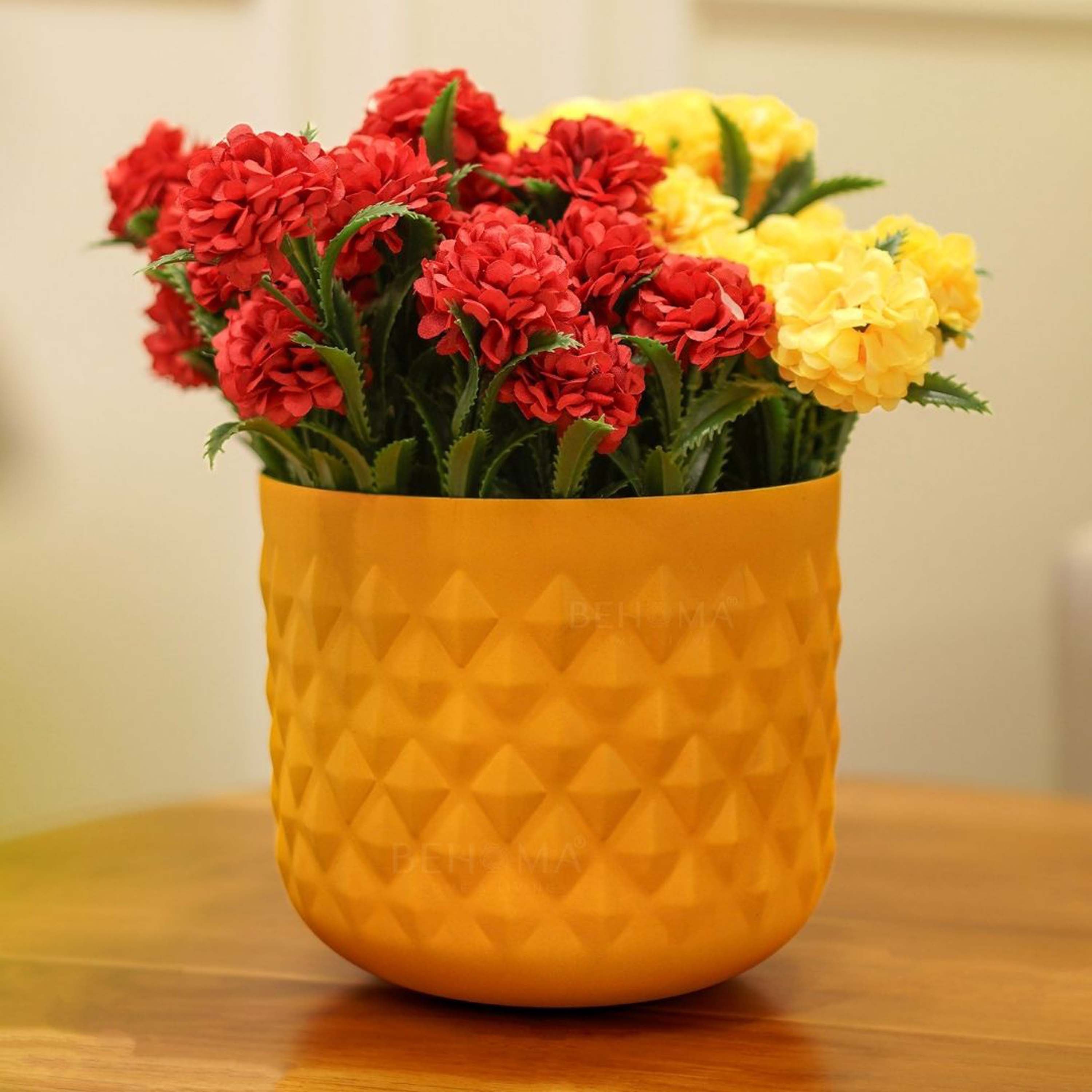 Pineapple Metal Planter, Yellow (Pot Only)