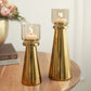 Metal T-light Holder, Set of 2 - Gold