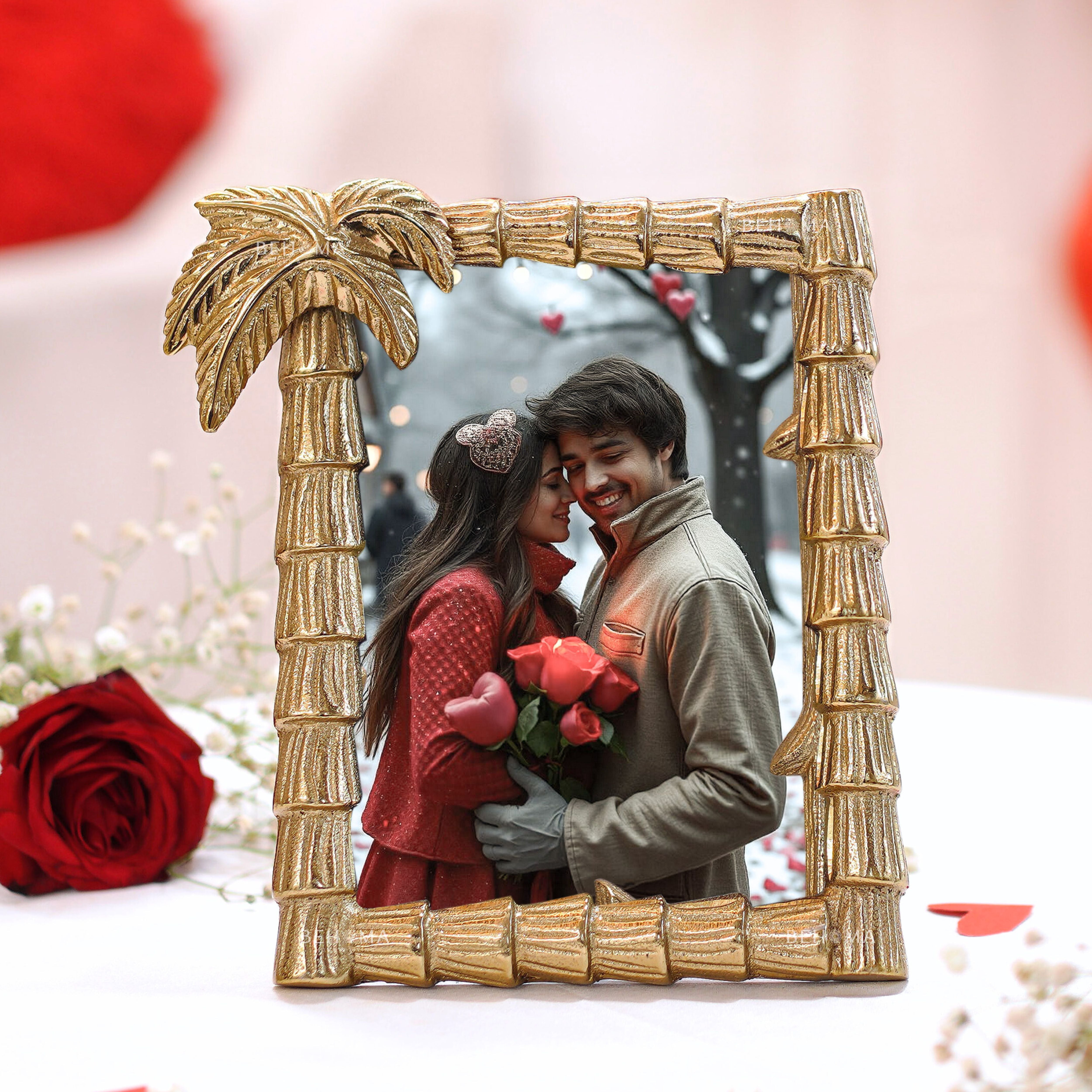 Tropical Gold Palm Tree Frame, 4x6 Inch