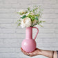 Metal jug shape flower vase pink 