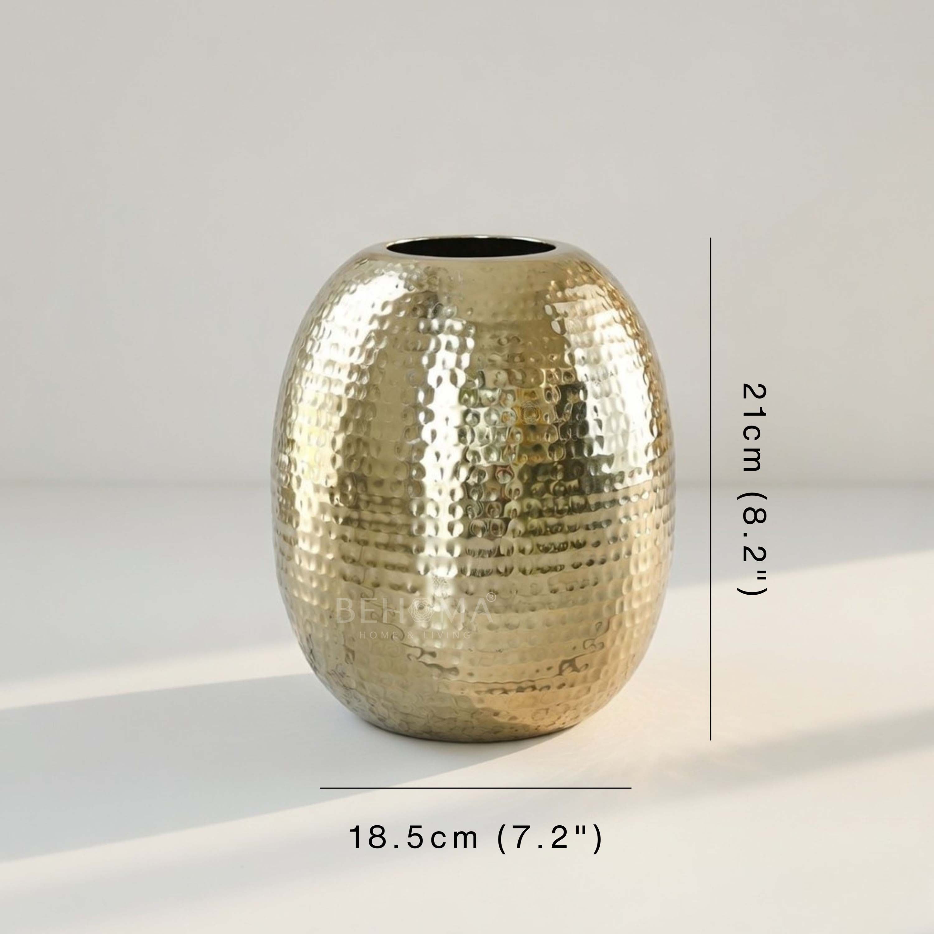 Metal Flower Vase, Oval