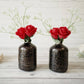 Black Crackled Flower vase set of 2 