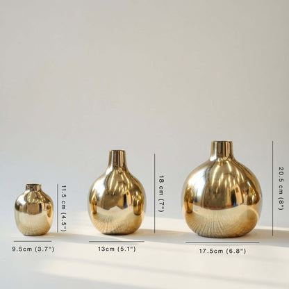 Golden Metal Flower Vase Set of 3