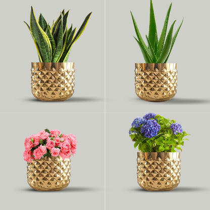 Pineapple Metal Planter Set (Pot Only)