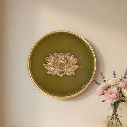 Lotus Wall Plate, Green